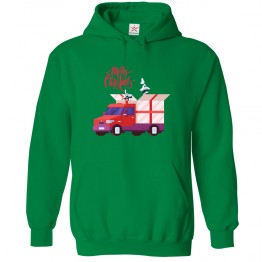 Merry Christmas Gift Delivery Truck Graphic Funny Kids & Adults Unisex Hoodie